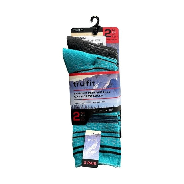 2 PC WOMEN'S WARM CREW SOCKS SHOE SIZE 5-9 ASSORTED